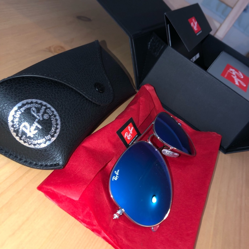 Ray Ban Blue Flash Aviator Sunglasses
